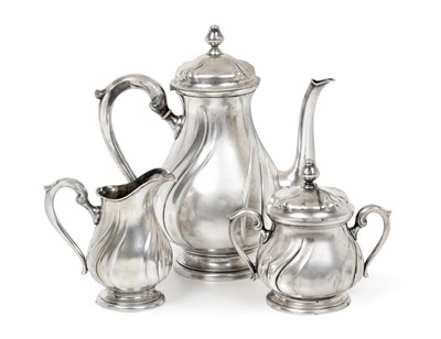 Lot 2173 - A Three-Piece German Silver Coffee-Service