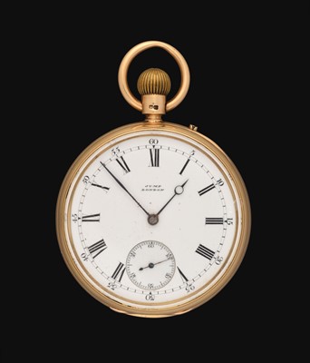 Lot 2205 - J & H Jump: An 18 Carat Gold Open Faced Pocket Watch