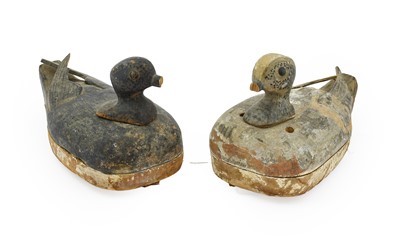 Lot 625 - A Pair of Carved Wood Decoy Ducks, late...