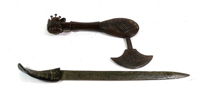 Lot 329 - A Luba Type Ceremonial Axe, the crescent shape...