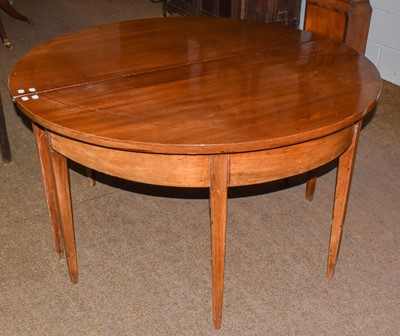 Lot 1280 - A pair of George III mahogany D-end tables,...