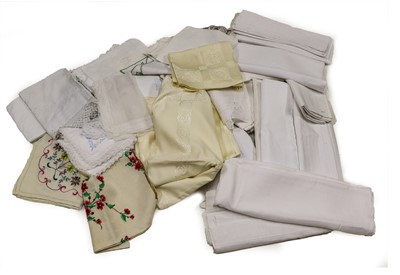 Lot 1012 - Assorted White Linen and Embroidered Textiles,...