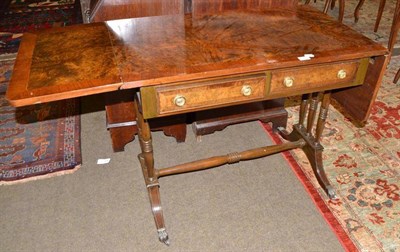 Lot 458 - Reproduction walnut sofa table