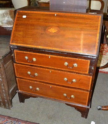 Lot 459 - Edwardian mahogany and satinwood banded bureau