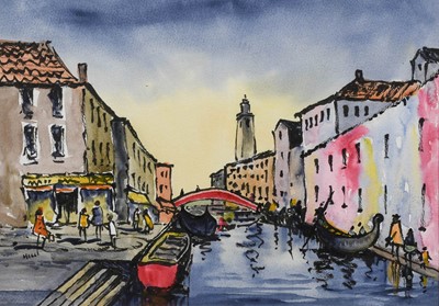 Lot 1056 - Eric H Hill (1921-2021) "Venice Backwater"...