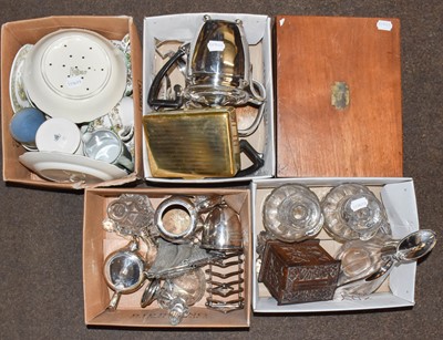 Lot 458 - Assorted cut glassware, copper and brassware,...