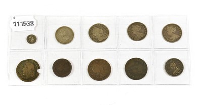 Lot 2091 - 2 x Queen Anne, Shilling 1711, obv. third bust...