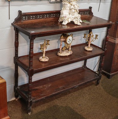 Lot 1244 - ~ A late Victorian three-tier dumbwaiter, the...