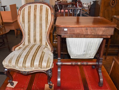 Lot 1279 - A Victorian mahogany sewing table, with hinged...