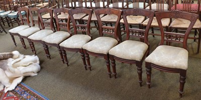 Lot 1304 - ~  A set of eight late Victorian mahogany...