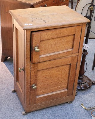 Lot 1441 - A Victorian oak bedside/pot cupboard and a...