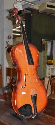 Lot 1402 - An oversized shop violin