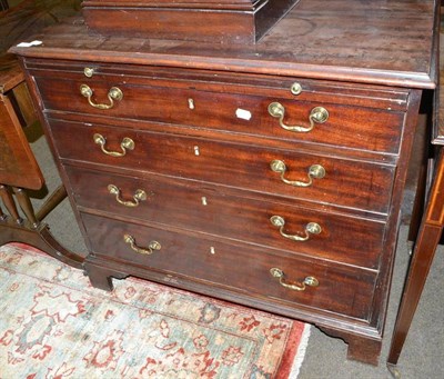 Lot 467 - George III mahogany four drawer straight fronted chest of drawers with brushing slide