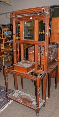 Lot 1328 - ~  An Edwardian mahogany hall stand, 184cm by...