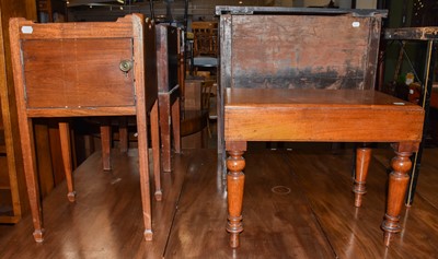 Lot 1341 - Two George III mahogany pot cupboards, and a...