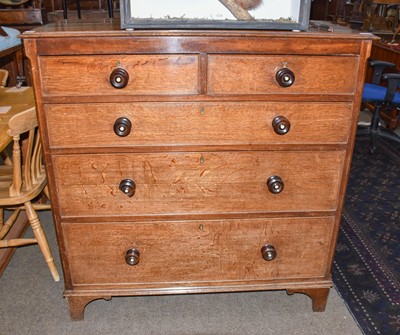 Lot 1318 - A George III oak and pine lined chest of...