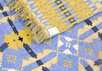 Lot 2232 - A Welsh Blanket, of geometric design on a pale...