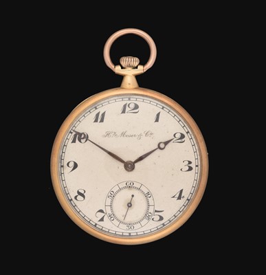 Lot 2224 - Hy Moser & Cie: An 18 Carat Gold Open Faced Pocket Watch