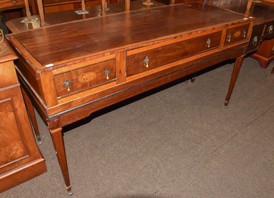 Lot 1272 - A mahogany inlaid sideboard with three drawers,...