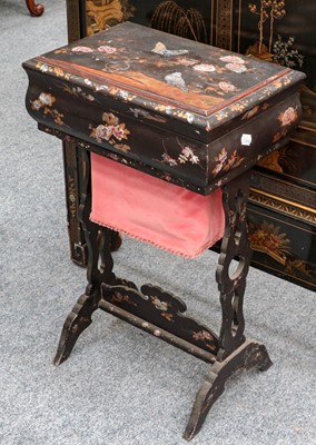 Lot 1434 - ~  A 19th Century black lacquered chinoiserie...