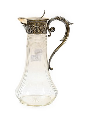 Lot 307 - A cut-glass claret jug with Continental white...