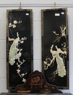 Lot 1430 - ~ A pair of black lacquered mother of pearl...