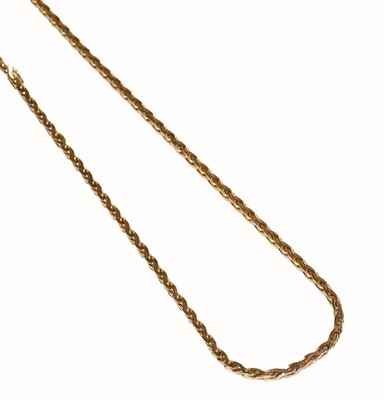 Lot 300 - A 9 carat gold fancy link necklace, length...