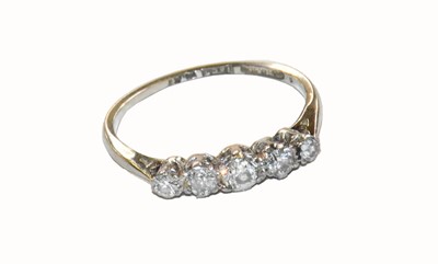 Lot 281 - A diamond five stone ring, stamped '18CT' and '...