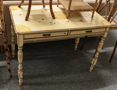 Lot 1414 - ~ A 19th century two drawer hall table, later...