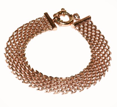 Lot 298 - A 9 carat gold bracelet, length 19cm