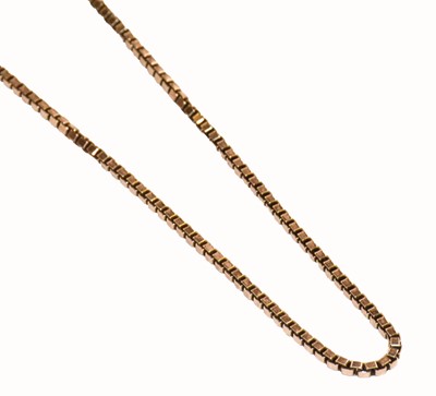 Lot 287 - A 9 carat gold box link chain, length 40cm