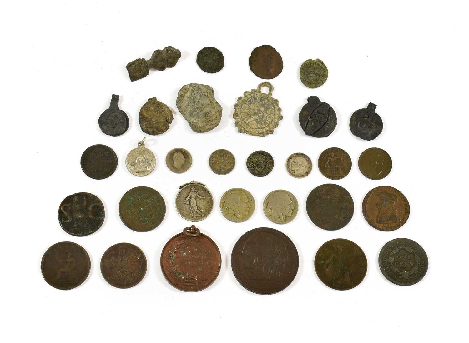 Lot 2056 - World Coins and Tokens, to include: York,...