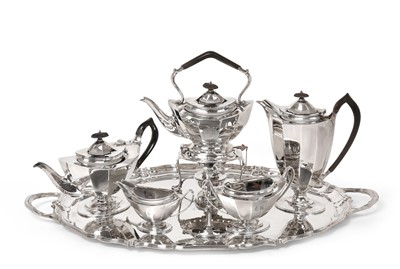 Lot 2163 - A Five-Piece George V Silver Tea-Service and a Tray En Suite