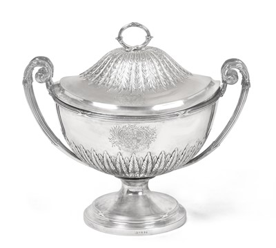Lot 2215 - A George III Silver Soup-Tureen and Cover With an Old Sheffield Plate Liner