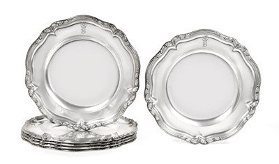 Lot 2195 - A Set of Six Victorian Silver Dinner-Plates