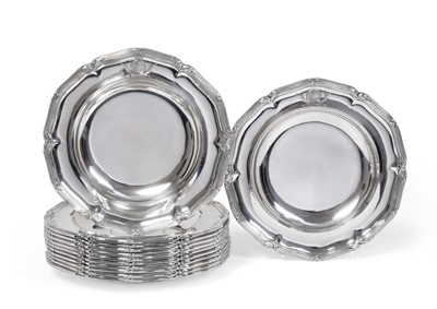 Lot 2223 - A Set of Twelve George III Silver Soup-Plates From the Pelham Service