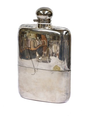 Lot 65 - An Oversized Silver Plate Hip-Flask, by James...
