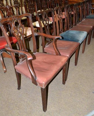 Lot 489 - Set of eight Chippendale style chairs