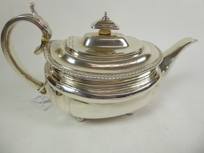 Lot 2205 - A George IV Silver Teapot and a Similar...