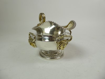 Lot 2221 - A Three-Piece George III Parcel-Gilt Silver Tea-Service