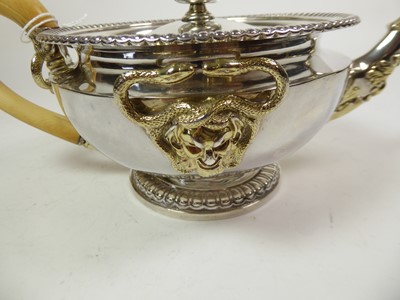 Lot 2221 - A Three-Piece George III Parcel-Gilt Silver Tea-Service