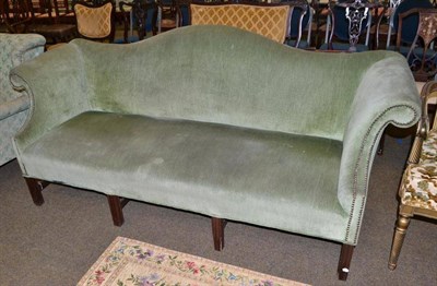 Lot 492 - George III style hump back sofa