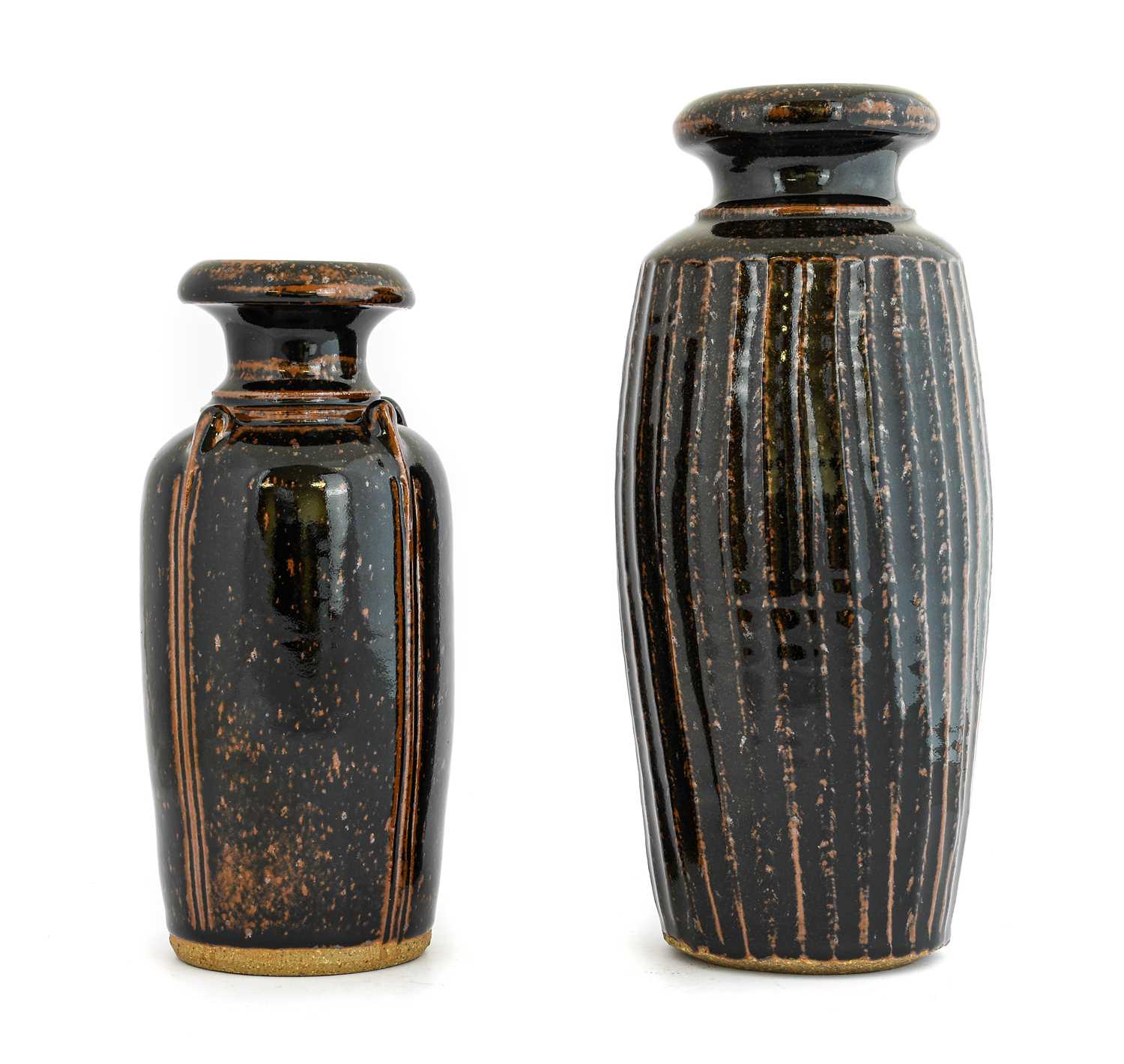 Lot 86 - Andrew Hague (b.1948): Two Stoneware Vases,...