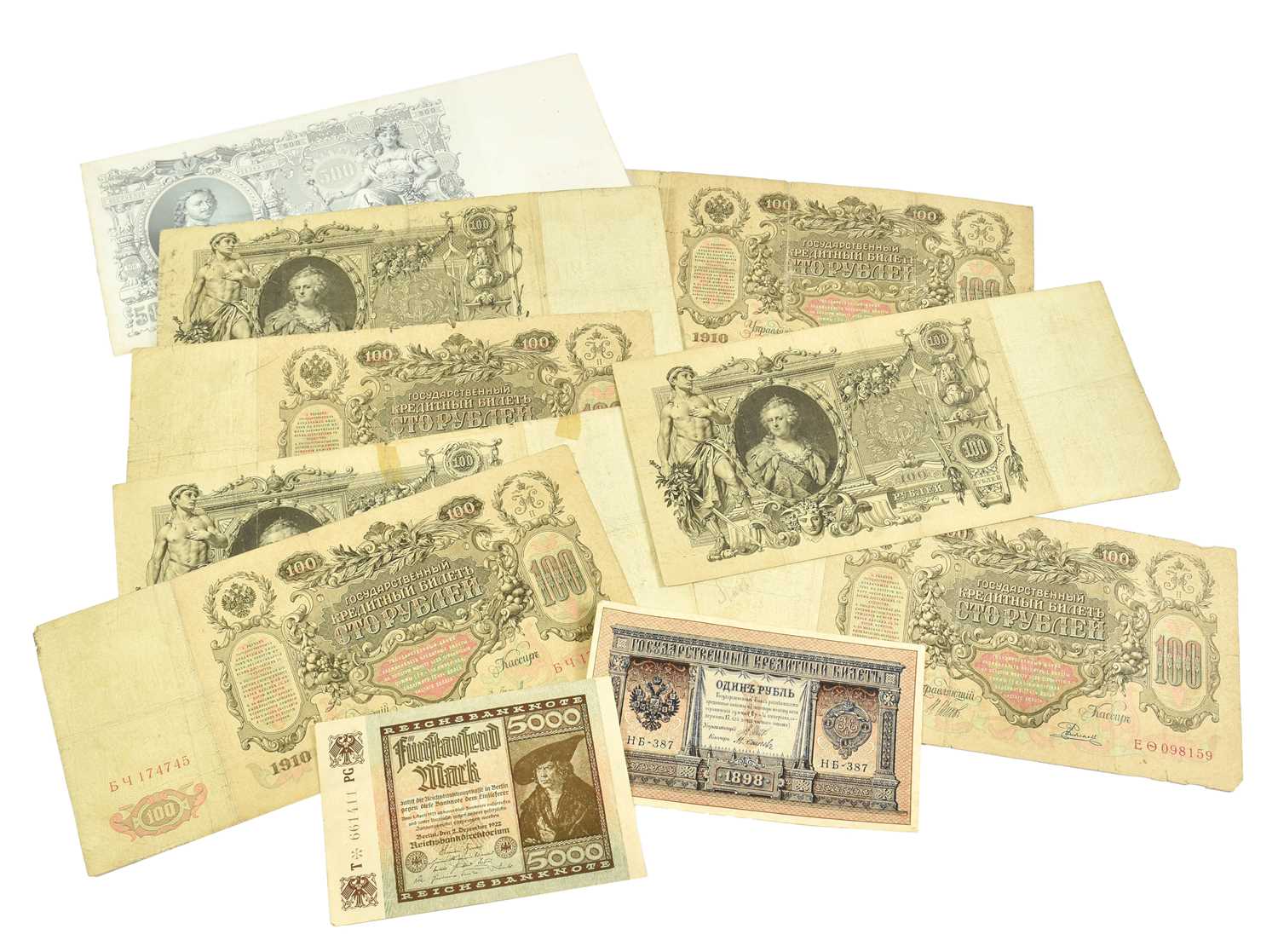 Lot 2295 - Russian Imperial Banknotes, including a high...