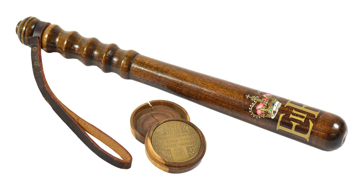 Lot 3106 - An Elizabeth II Beech Truncheon, the rounded...