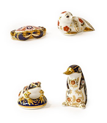 Lot 372 - Royal Crown Derby paperweights, comprising:...
