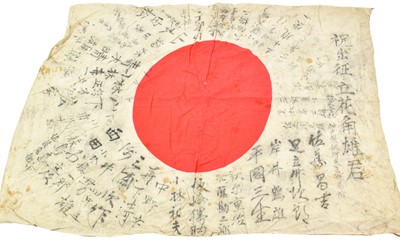 Lot 3073 - A Second World War Japanese "Good Luck" Flag,...