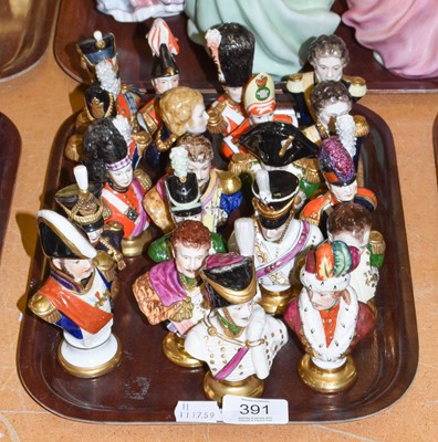 Lot 391 - A group of continental porcelain miniature...