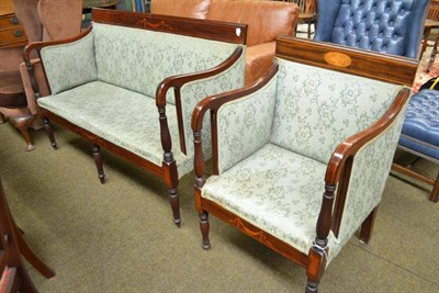 Lot 502 - Inlaid sofa and chair