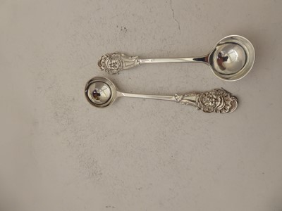 Lot 2176 - A Pair of Victorian Parcel-Gilt Silver Salt-Cellars and Spoons